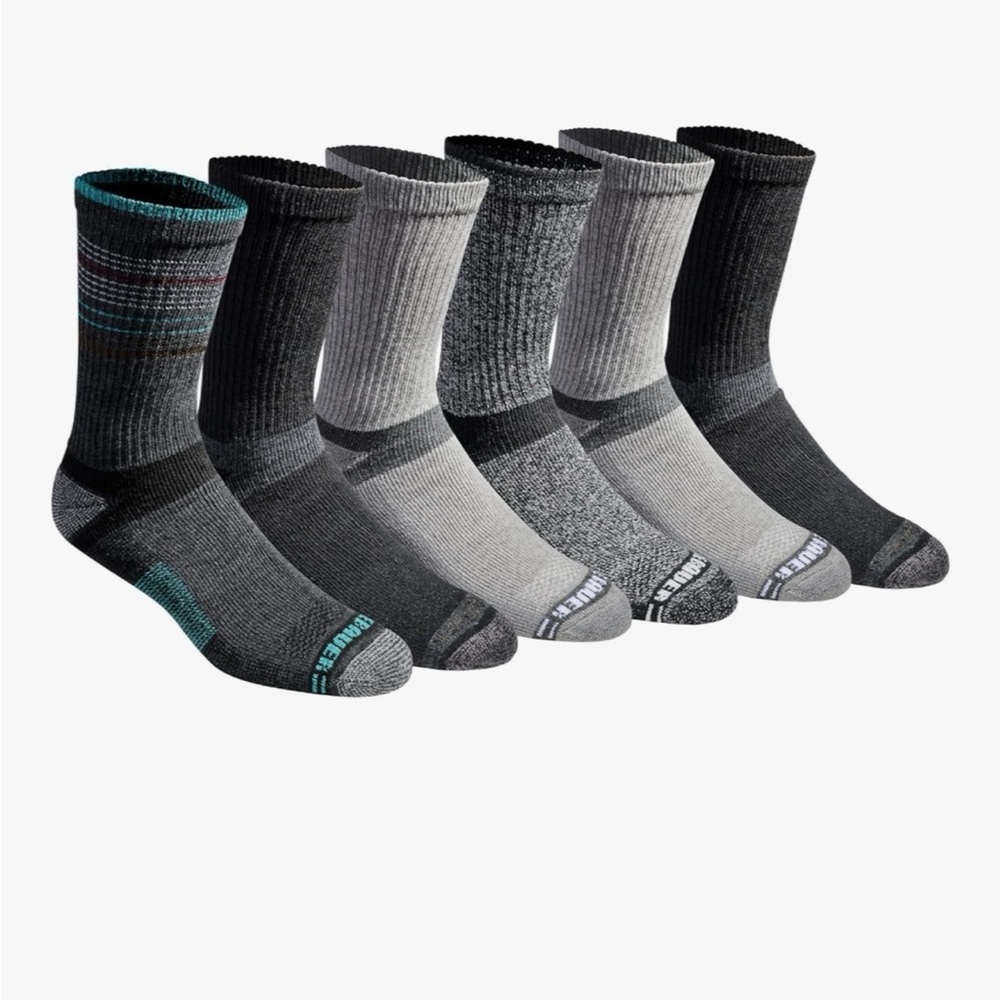 Eddie Bauer Men's Trail Socks - blue Light Gray & Charcoal (6-Pack) - Picture 5 of 6